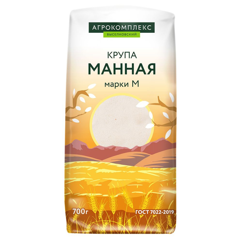 Крупа манная марки М ГОСТ 7022-2019  0.7кг Агрокомплекс