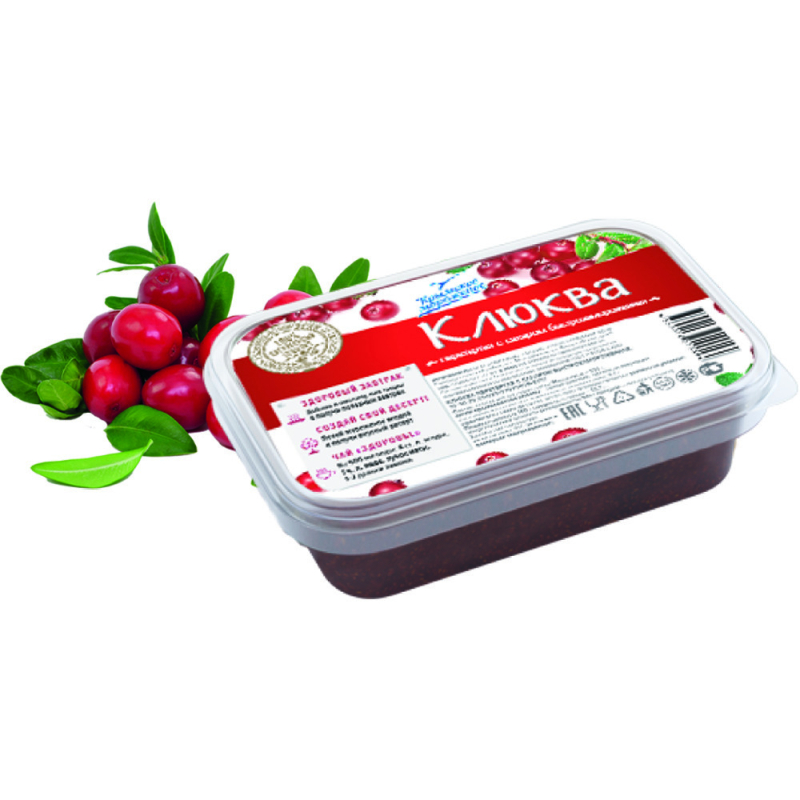 Клюква перетертая  с сахаром  Крымское  200г п/лоток