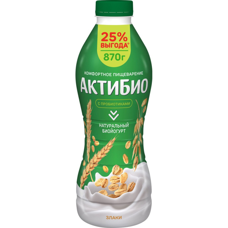 ЙОГУРТ ПИТЬЕВОЙ ЗЛАКИ 870 гр АКТИВИА (для Мантеры)