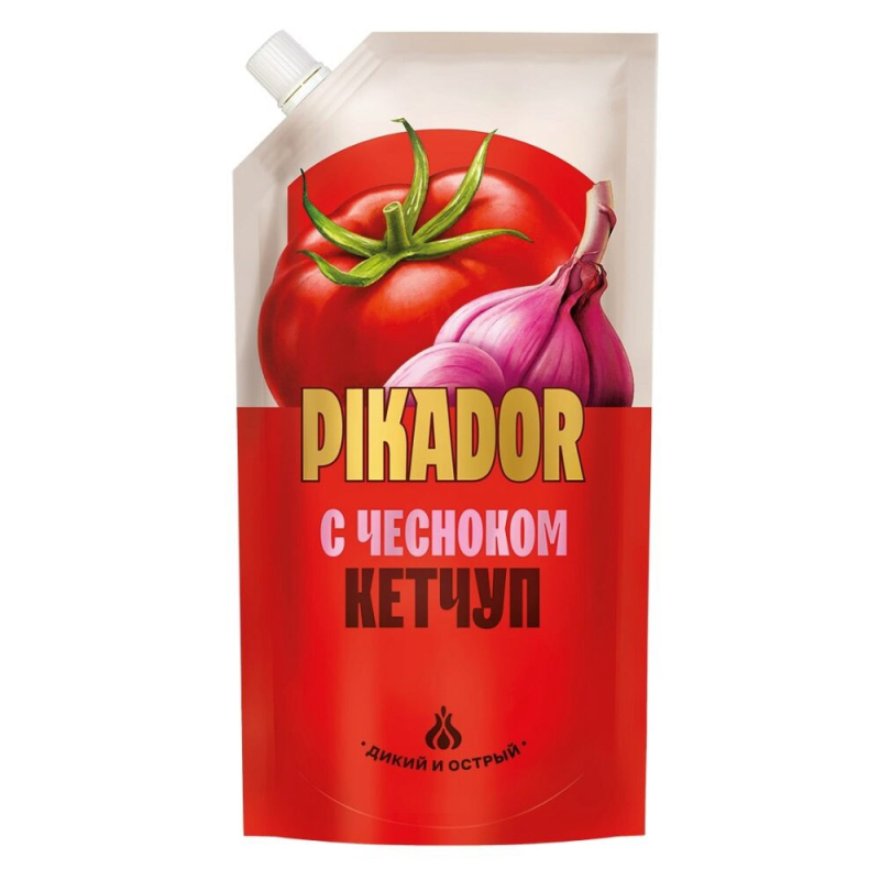 Кетчуп 500гр PIKADOR Чесночный Дой-пак