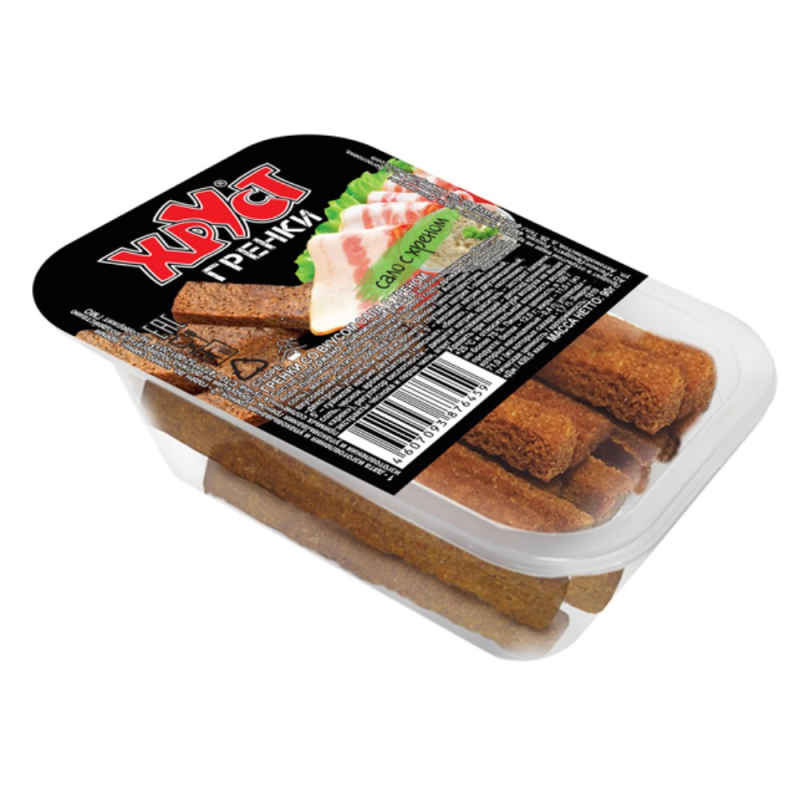 ХРУСТ 90гр*20шт гренки ржаные со вкусом сала и хрена Регион-хлеб