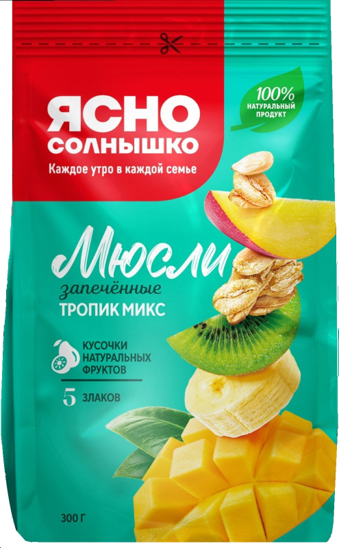 Мюсли 300 гр Ясно солнышко Тропик Микс  м/уп