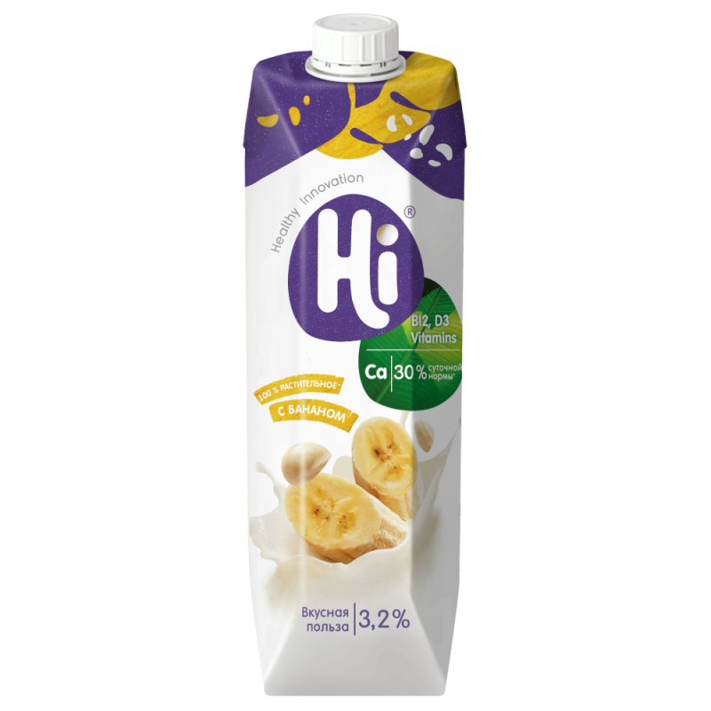 Молоко растительное Hi с миндалем 1л 1,8% tetra pak 12шт (сниж. белок)