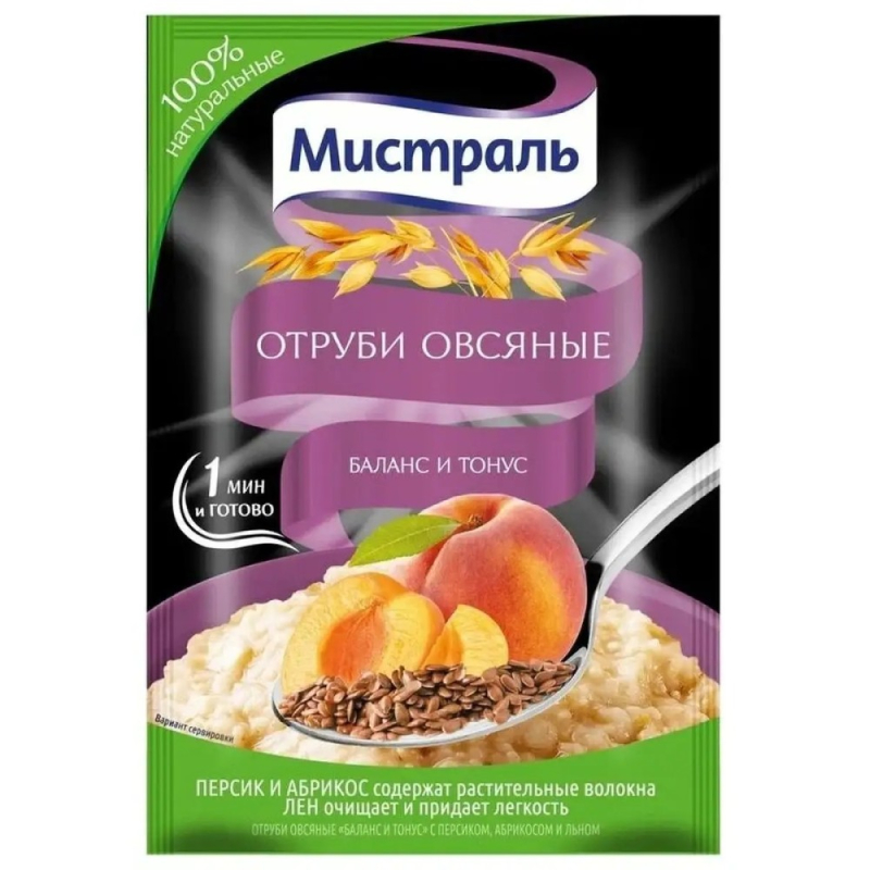Отруби овсяные 30 гр Мистраль Баланс и тонус м/уп