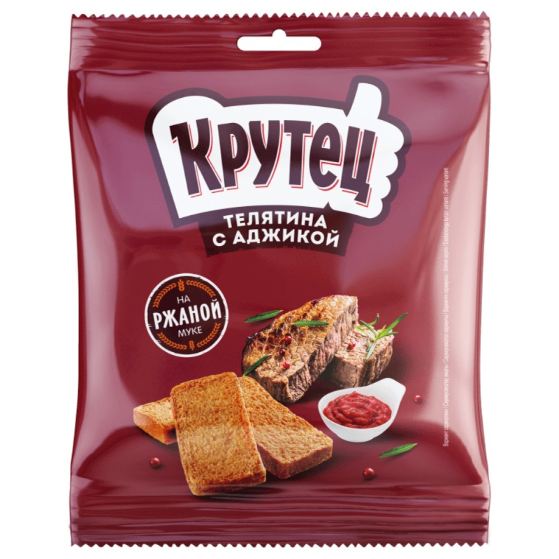 Крутец Гренки 0.13 пакет Телятина с аджикой