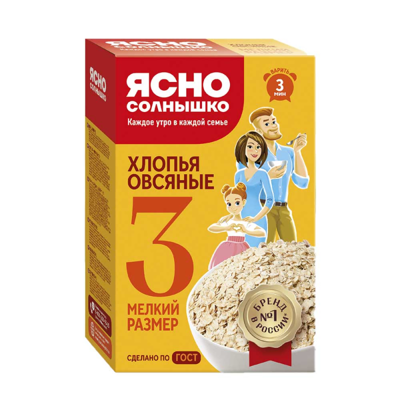Хлопья овсяные мелкие №3 350гр