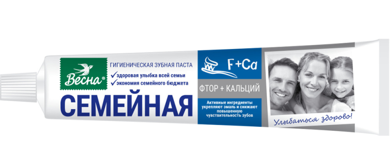 Зубная паста Весна Семейная Классическая, 90 г 