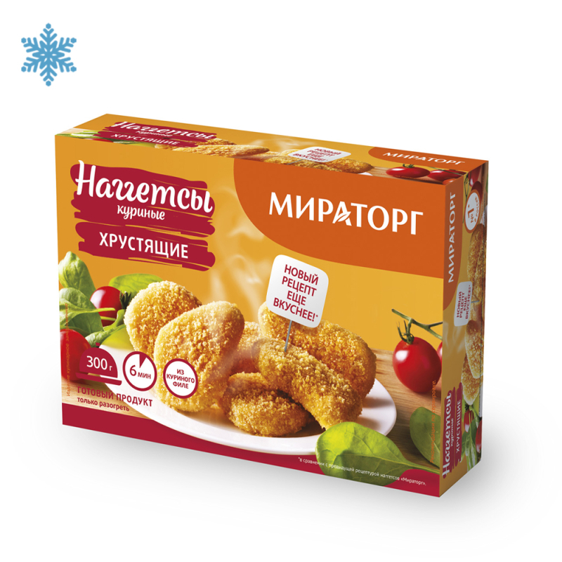 Наггетсы куриные хрустящие 300г Мираторг м/уп