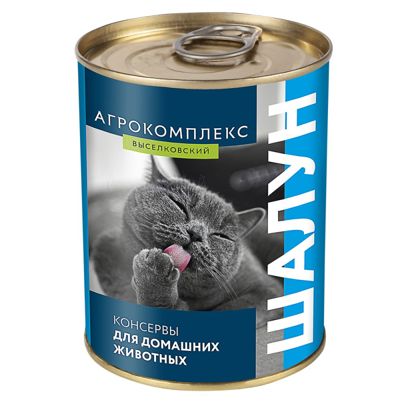 Корм для кошек и собак.Консервы из продуктов убоя кур стерилиз."Шалун" 350 г(Старомин.)Агрокомплекс
