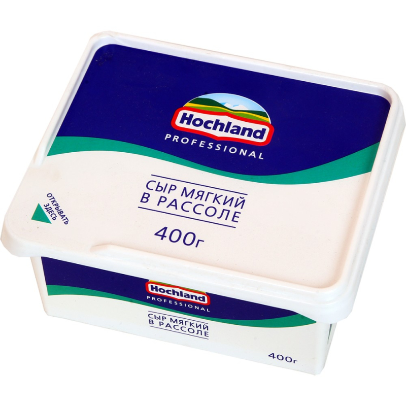 СЫР ФЕТА 45% В РАССОЛЕ 400 Г, HOCHLAND PROFESSIONAL, РОССИЯ (для Мантеры)