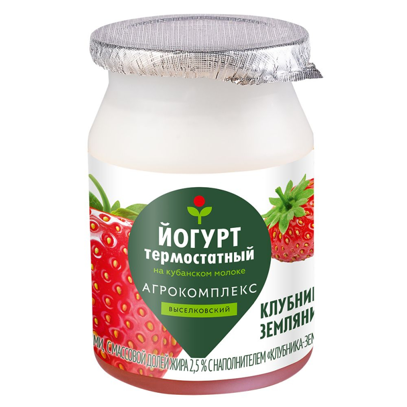 Йогурт с наполнителем Клубника-Земляника 2,5% Агрокомплекс 150гр