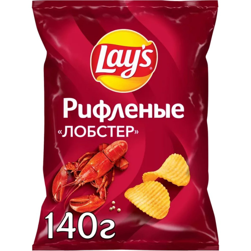 Чипсы 140 гр Lay's рифленые Лобстер м/уп