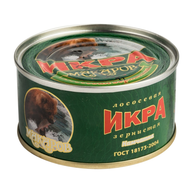 Икра красная лососевая (ГОРБУША) 140гр ж/б "Макаров" премиум 1*75 (для Мантеры)
