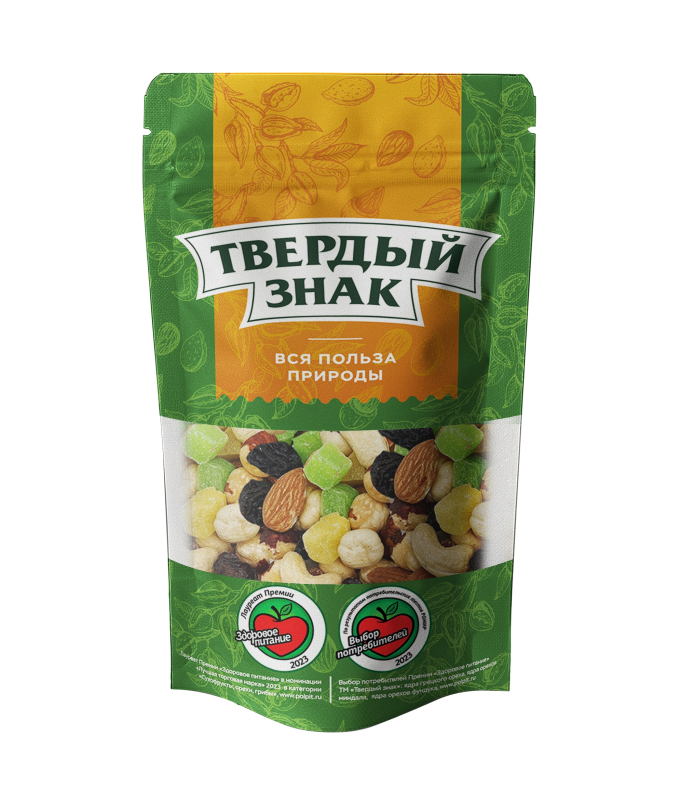 Смесь орехи с цветными цукатами Твердый знак крафт 90гр