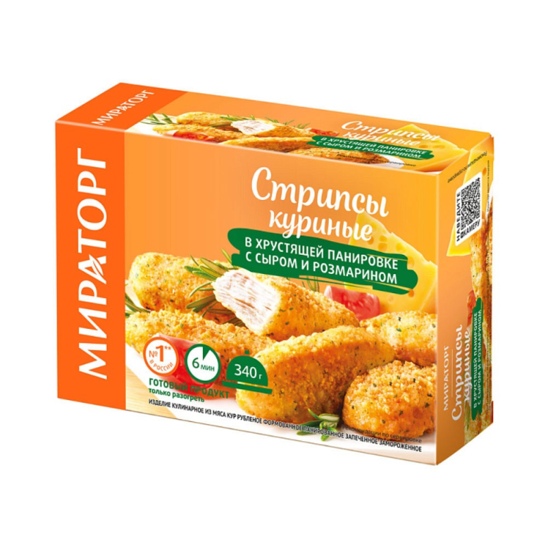 Стрипсы в хрустящей панировке сыр/розмарин 340 г