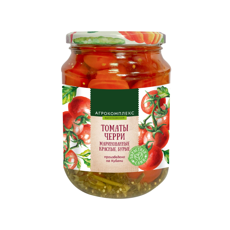 Томаты (Черри) маринованные (красные, бурые) стерилизованные 720гр Агрокомплекс