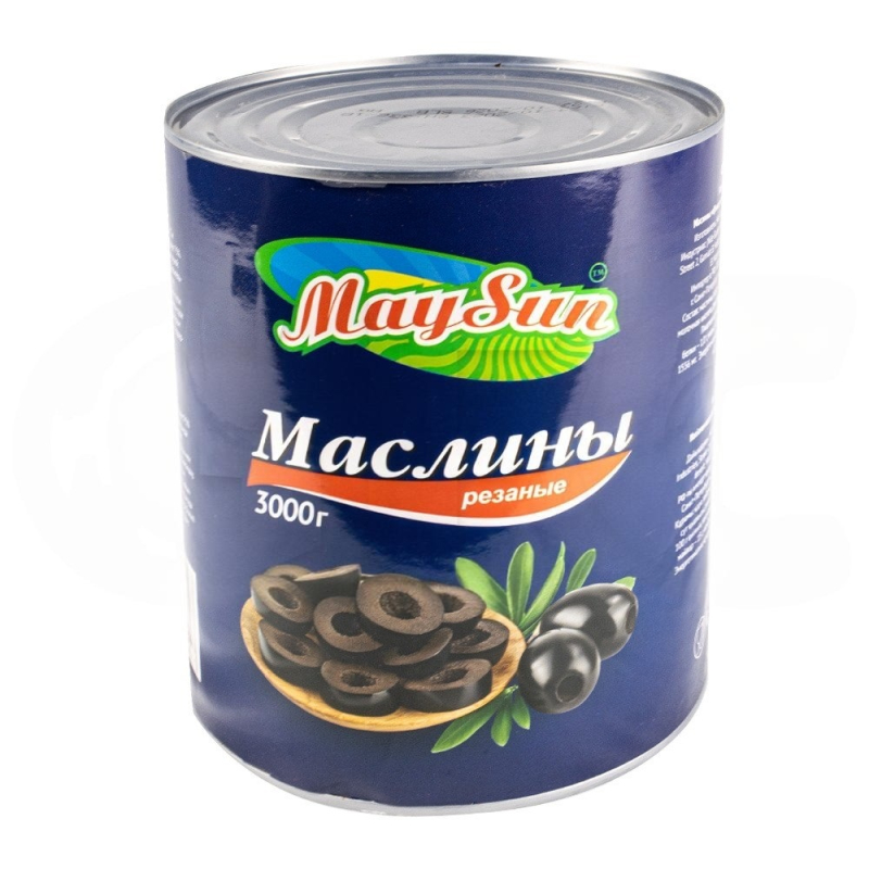 Маслины черные рез 3100 гр.  MAYSUN/ Египет ж/б (для Мантеры)