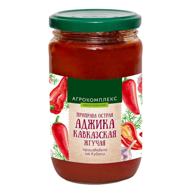 Аджика кавказская Агрокомплекс жгучая острая 360 г