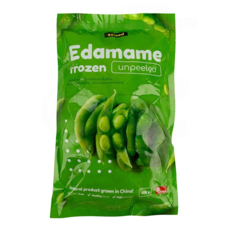 Эдамаме (бобы) в стручке, с/м ESORO 0,5кг 1*20 (для Мантера)