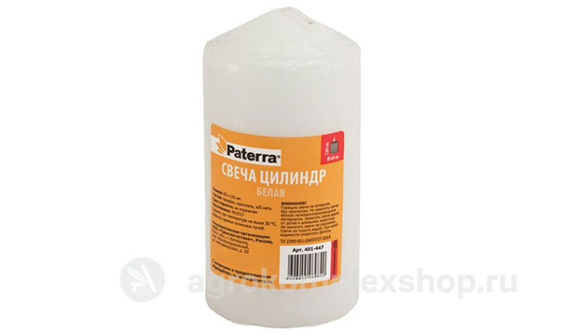 Свеча столбик 60*120 мм белая PATERRA 
