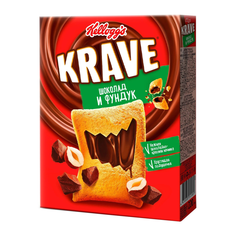 Готовый завтрак Krave с шоколадом и орехами 220гр