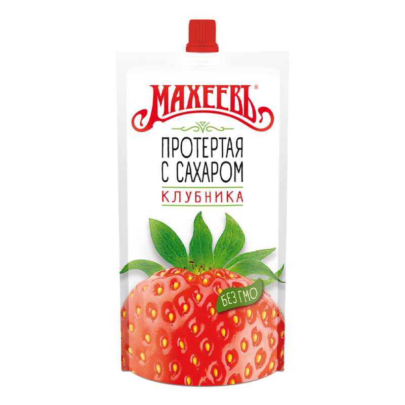 Клубника протертая с сахаром Махеев 300гр