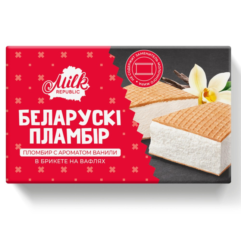 Брикет на вафлях Беларускi пламбiр 100гр/30шт Минск (для Мантеры)