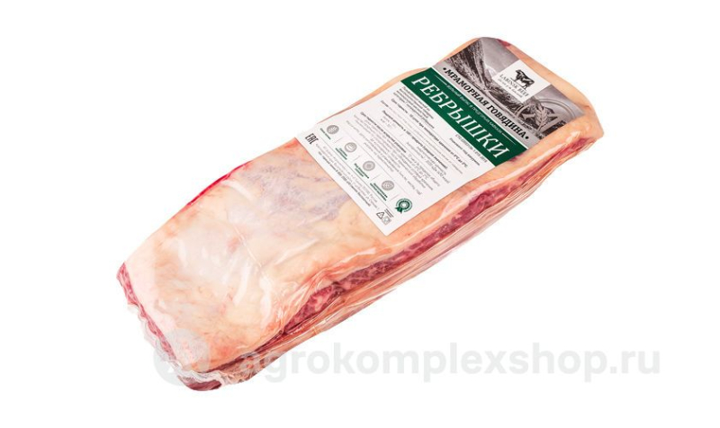 п/ф мяс.мелкок.мясок.из гов.кат.Г Ребрышки гов.охл. Вак.уп.1кг Агрокомплекс