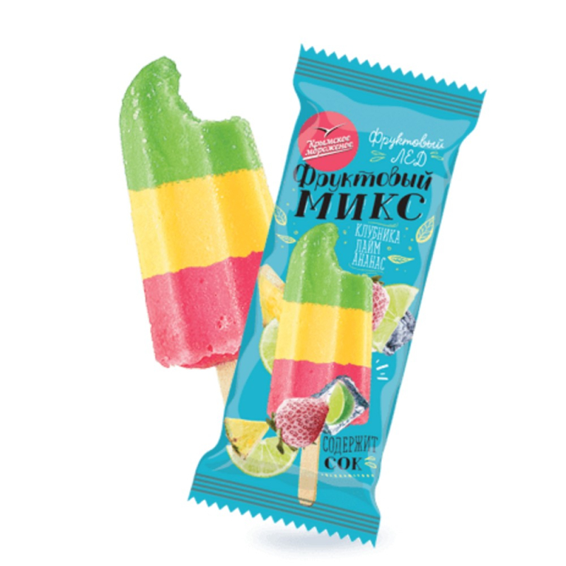 Мороженое 60г Крымское лёд фруктовый микс эскимо м/уп