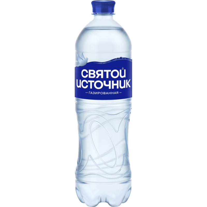 Вода 1л Святой источник минеральная газированная пл/бут