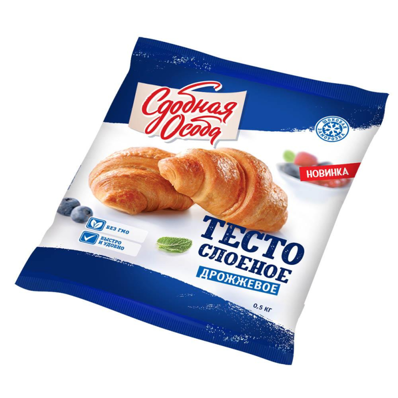 Тесто 0,5кг Черемушки слоеное дрожжевое ~17,4х17,4см 16 шт (5003) (КОД 99092) (для Мантеры)
