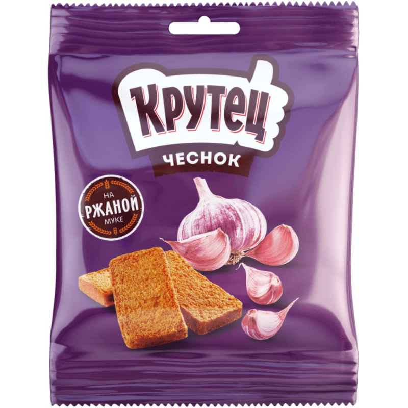 Крутец Гренки 80г пакет Чеснок