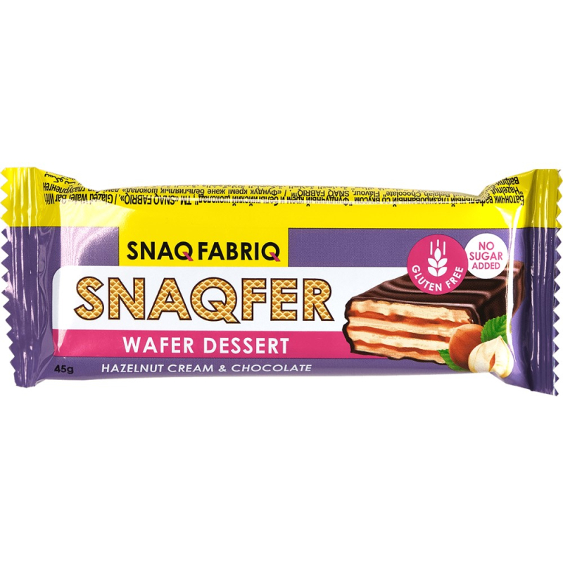 Батончик вафельный SNAQ FABRIQсо вкусом Фундучный крем и бельгийский шоколад