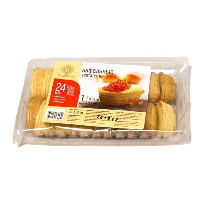 Тарталетки 24 шт Угости город  вафельные  овальные м/уп