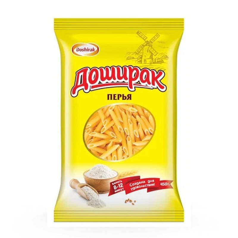 Макаронные изделия 450 г Doshirak перья м/уп
