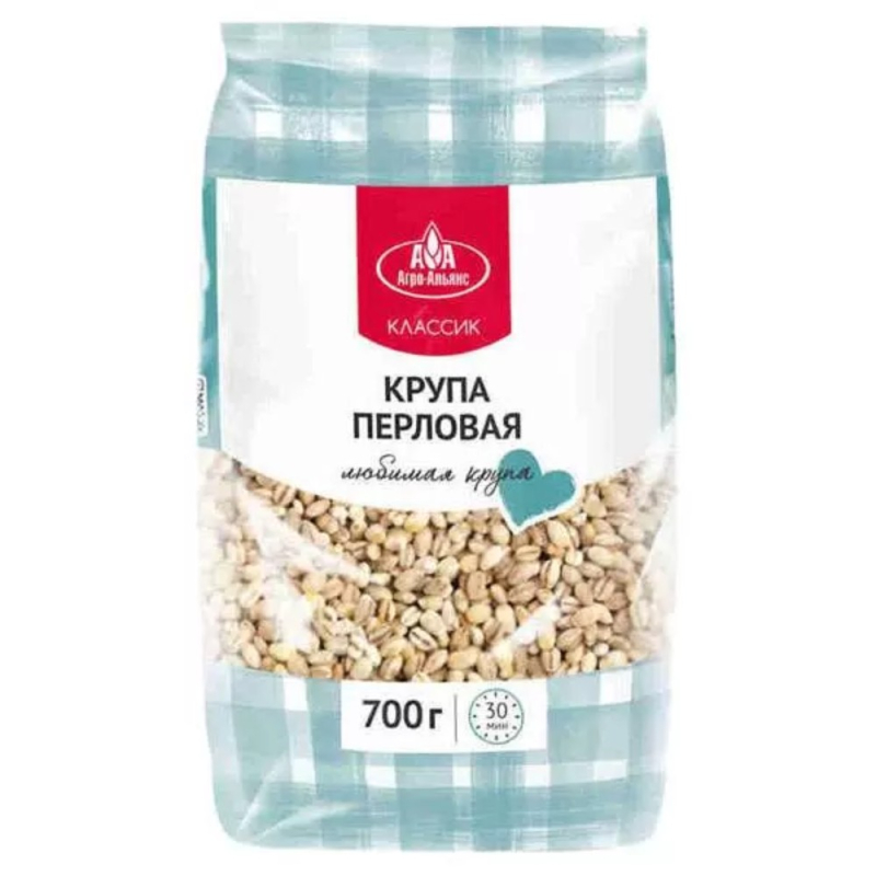 Крупа перловая "Агро-Альянс Классик" 700гр 1*12 (для Мантеры)