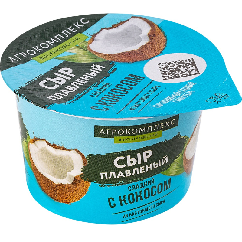 Сыр плавленый сладкий с кокосом 40,0 %  80 гр Агрокомплекс