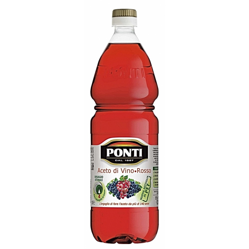 Уксус винный красный 6% Понти (1000 мл) пл/б кор. 12 шт. (для Мантеры)