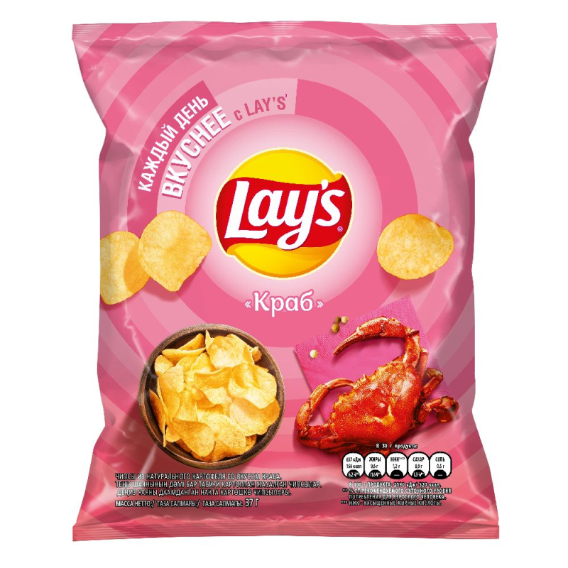 Картофельные чипсы Lay's Краб 37г м/у