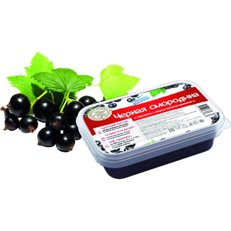 Чёрная смородина перетертая с сахаром Крымское  200г п/лоток