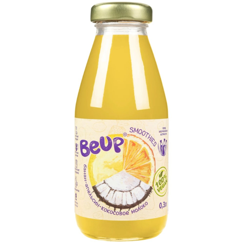 Смузи "BE UP" банан-апельсин-кокосовое молоко 0,3 л ст/б