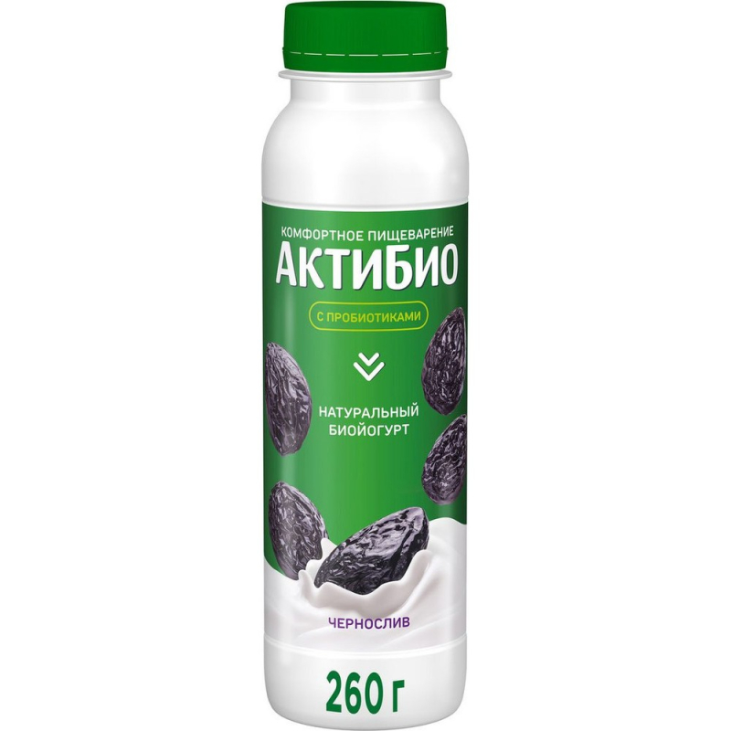 ЙОГУРТ ПИТЬЕВОЙ ЧЕРНОСЛИВ 260 гр АКТИБИО  (для Мантеры)