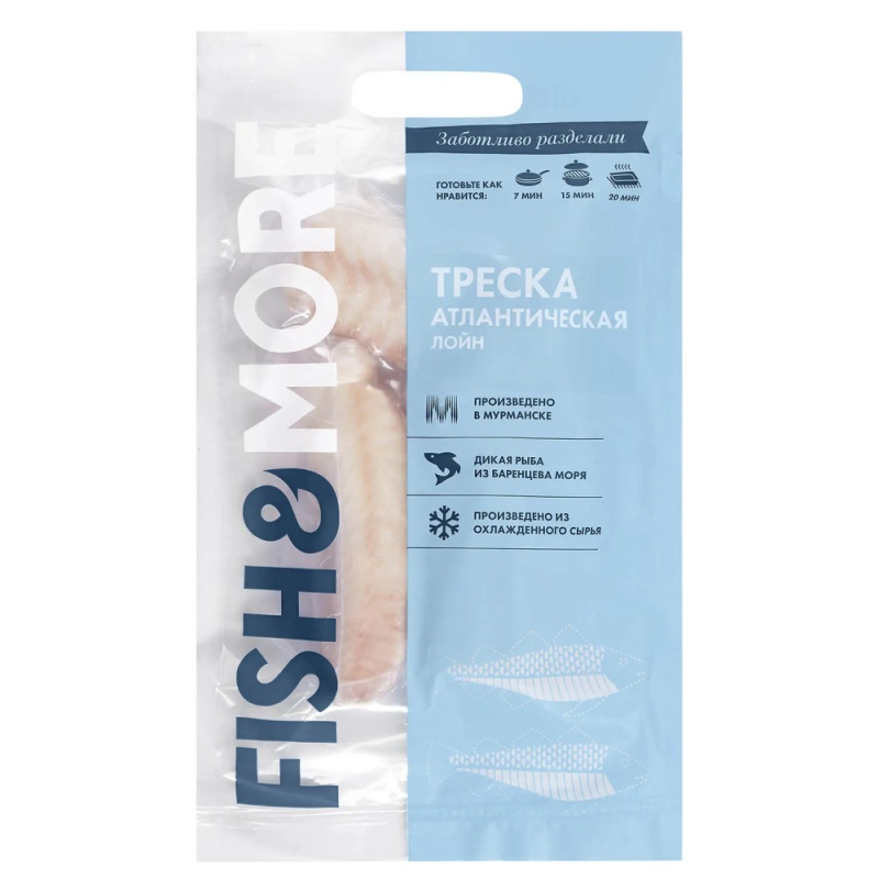 Треска тихоокеанская филе без кожи 400гр кор пролож кат А ГОСТ МорФиш (КОР) (для Мантеры)