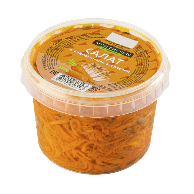 Салат корейский из моркови с грибами Агрокомплекс 500гр