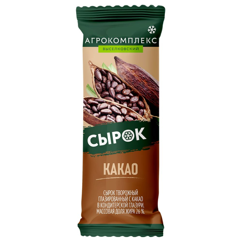 Сырок творожный глазиров.с какао в кондит.глазури, м.д.ж.26% 40г, Агрокомплекс ММЗ [м]