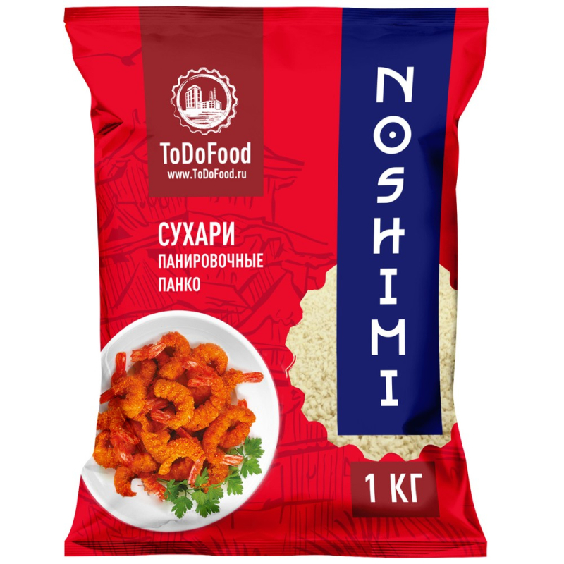 Сухари панировочные Панко "Noshimi" мелкая фракция 2-4 мм 1 кг, ToDoFood, Росси м/уп(для Мантеры)