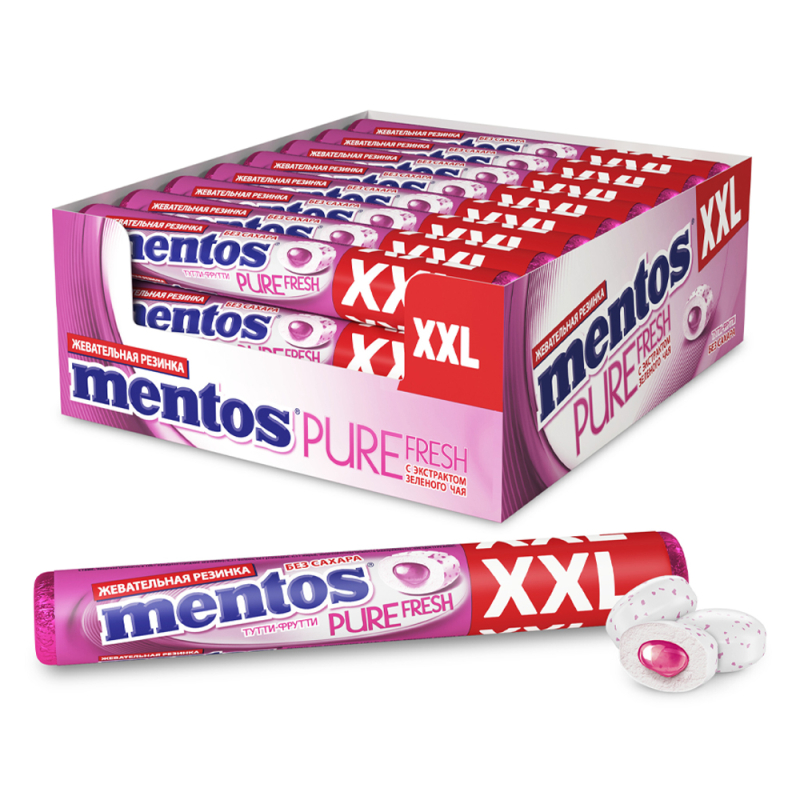 Тутти Фрутти Mentos Pure Fresh XXL 24шт по 23,3гр