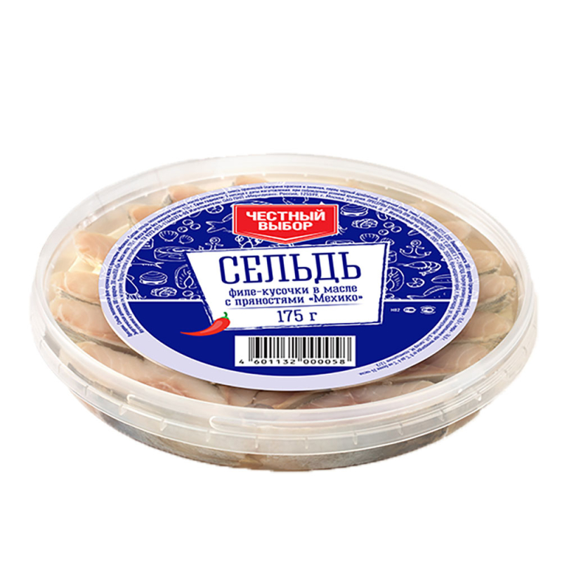 Пресервы из сельди в масле с пряностями Честный выбор 175гр