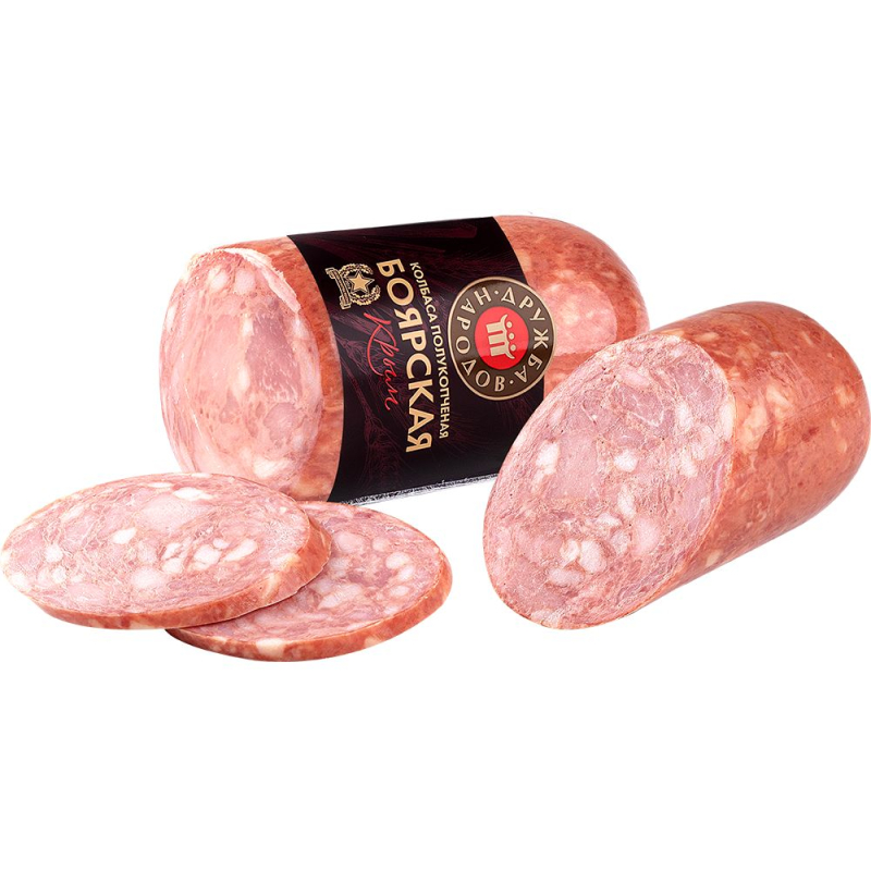 Колбаса Боярская п/к  охл мясной продукт (ц/о уп вак 0,4кг) Дружба Народов